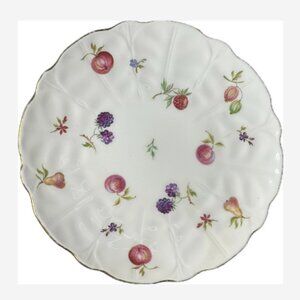 Vintage Aynsley Florida Salad Plate Fine Bone China White Hand Painted Design